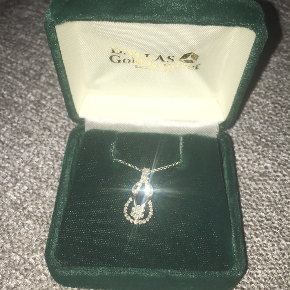 CZ silver necklace